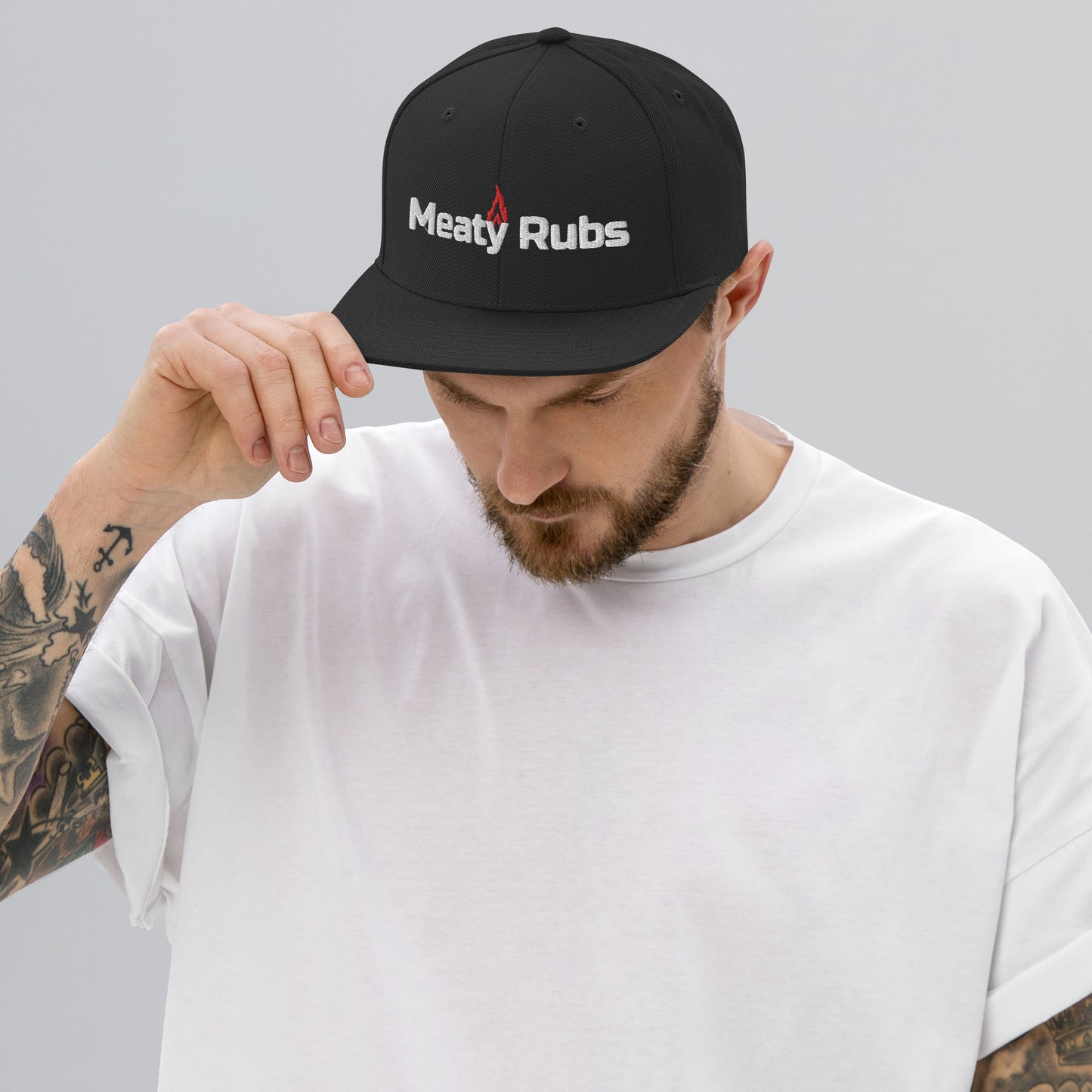 Snapback Hat - Meaty Rubs Flame